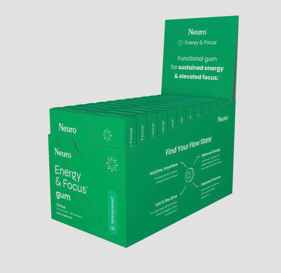 Energy & Focus Gum | Spearmint