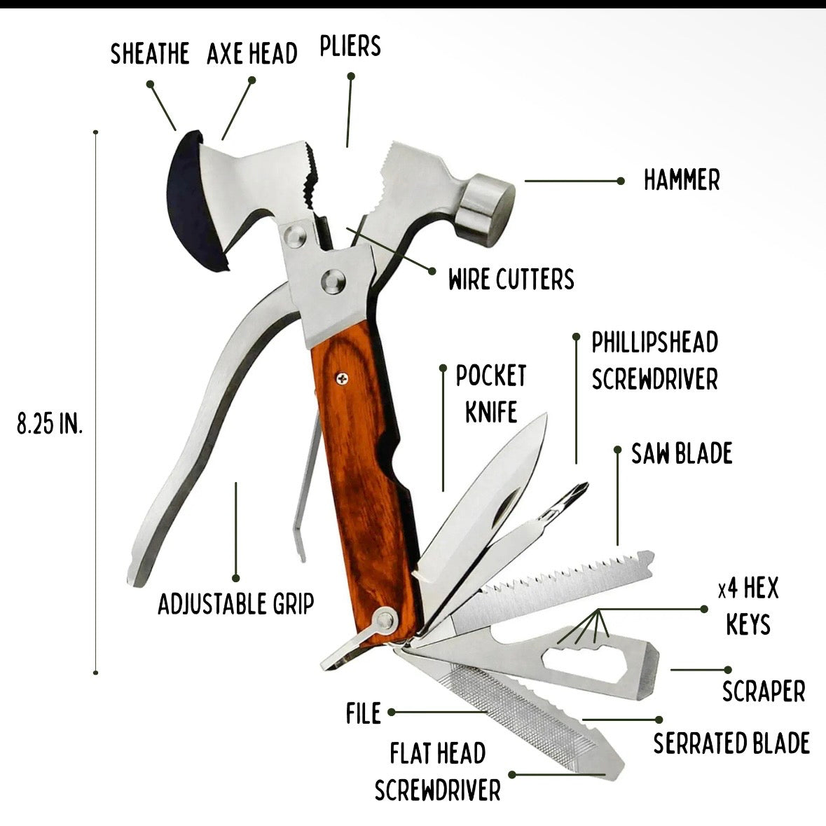 Axe Multi Tool Survival | Preorder Ships First of October